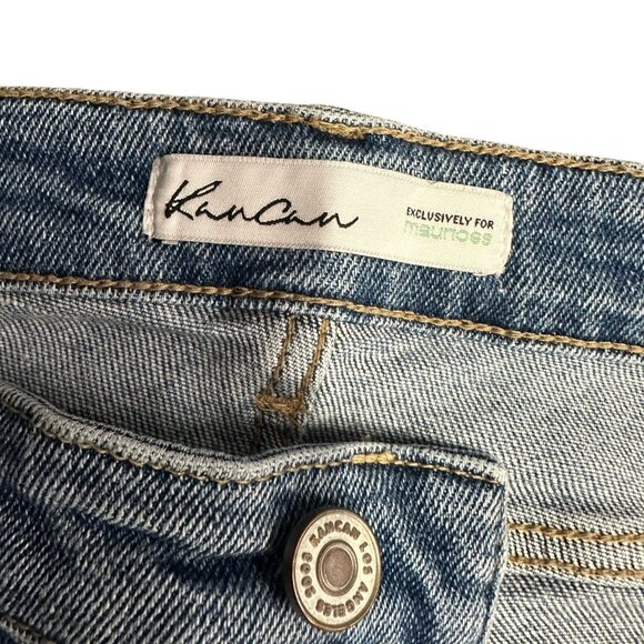 KanCan Women 26 Light Wash Blue Ankle Jeans Stretch Straight Mid RIse Ripped Hem - Picture 9 of 16